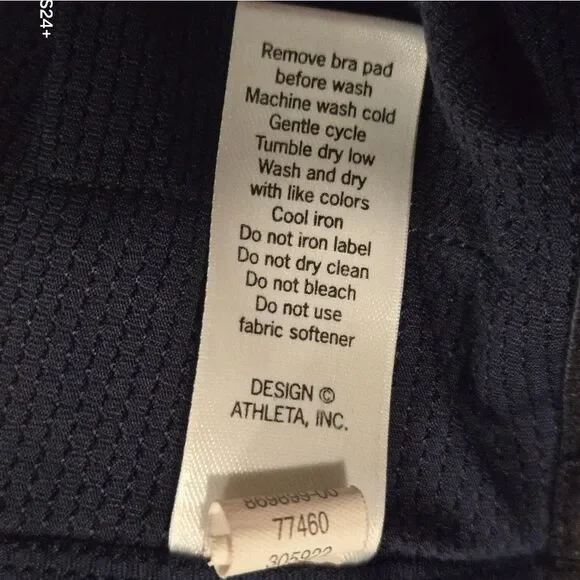 Athleta Black Strappy Sports Bra with Geometric Back - Picture 7 of 8